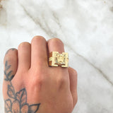 Anillo RX Cuadrado 6.35gr / T9 3/4 / Oro Amarillo 18K ©