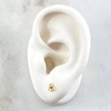 Topos Flor Tres Petalos 0.55gr / 5mm Circon Fucsia Oro Amarillo 18K