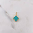 Pendant Clover 1.15gr / 1.8cm / Turquoise 18K Yellow Gold &