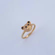 Bear Face Ring 2.2gr / T7 / Black and White Zircons 18K Gold &