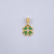 Dije Flor 0.85gr / 1.7cm / Circones Verdes Blanco Oro Amarillo 18K &