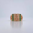 Anillo Ancla Timon 10gr / T10 / Circones Blancos Verdes Tres Oro 18K $