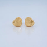 Stud Earrings Heart 0.7gr / 18K Yellow Gold &
