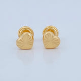 Stud Earrings Heart 0.6gr / 18K Yellow Gold &
