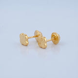 Stud Earrings Clover 0.55gr / 18K Yellow Gold &
