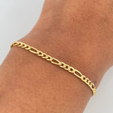 Figaro Bracelet 1.75gr / 19cm / 2.4mm Yellow Gold +1 18K $