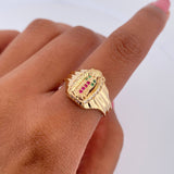 Virgin Guadalupe Ring 4.3gr / Size 7 / 18K Yellow Gold &