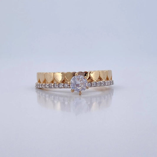 Churumbela Hearts Ring 2.45gr / T6 / Two Yellow White Golds 18K %