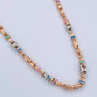 Cadena Rustica Barril Maciza 21.3gr / 50.5cm / Dos Oros Blanco Rosa 18K &