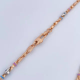 Cadena Rustica Barril Maciza 21.3gr / 50.5cm / Dos Oros Blanco Rosa 18K &