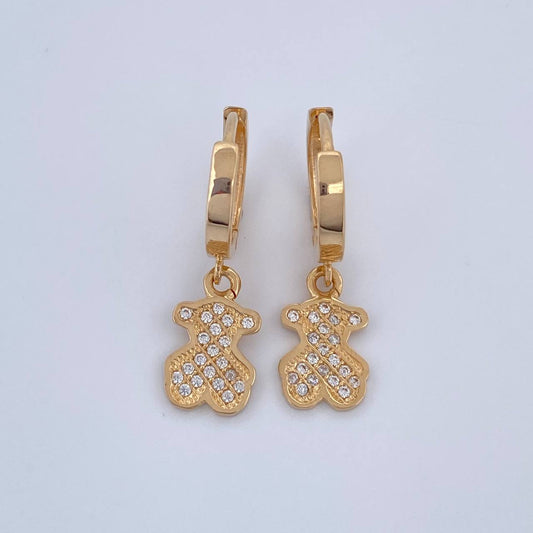 Candongas Oso Ts 3.3gr / 2.4cm / Oro Amarillo 18K &