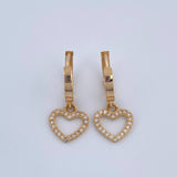 Heart Hoop Earrings 3.05gr / 2.2cm / 18K Yellow Gold &