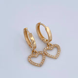 Heart Hoop Earrings 3.05gr / 2.2cm / 18K Yellow Gold &