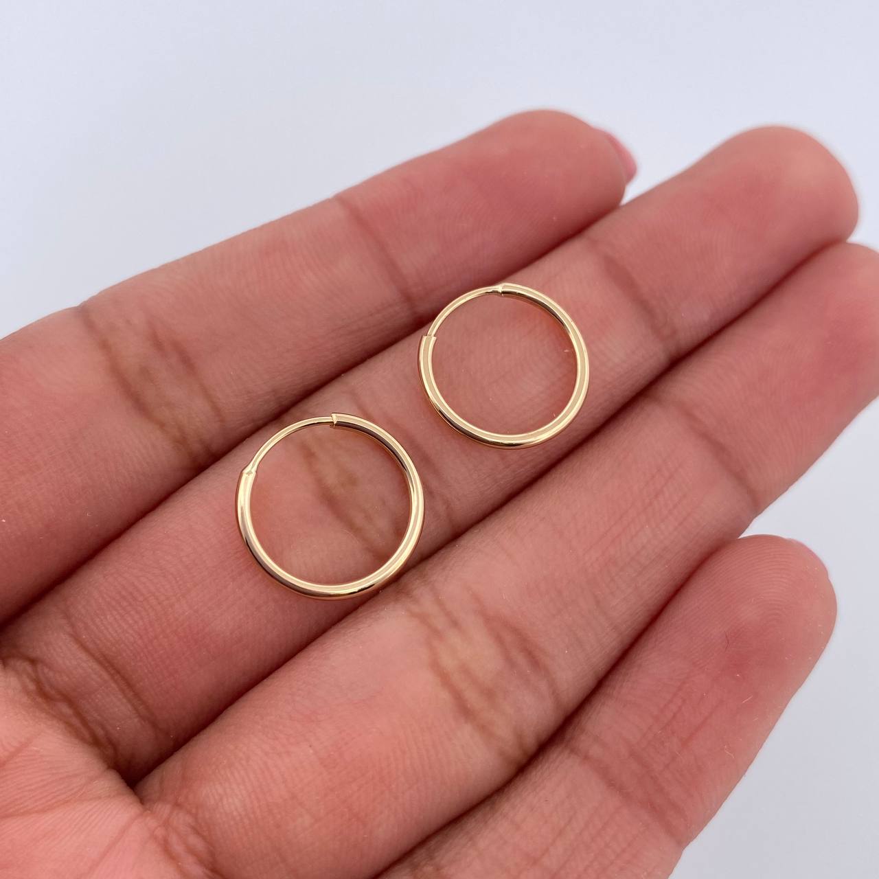 Hoop Earrings Hoop 0.6gr / 1.2cm / 18K Yellow Gold &
