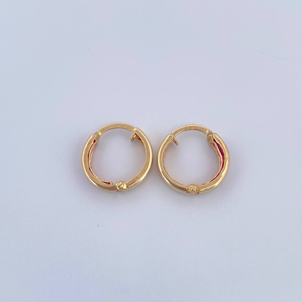 Double Track Hoop Earrings 0.8gr / 1cm / 18K Yellow Gold &