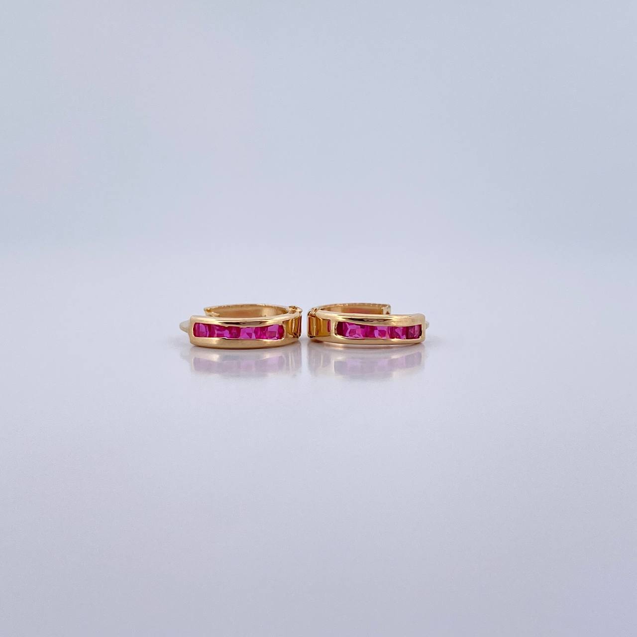 Double Track Hoop Earrings 0.8gr / 1cm / 18K Yellow Gold &