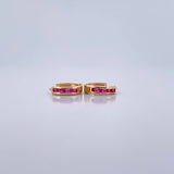Double Track Hoop Earrings 0.8gr / 1cm / 18K Yellow Gold &