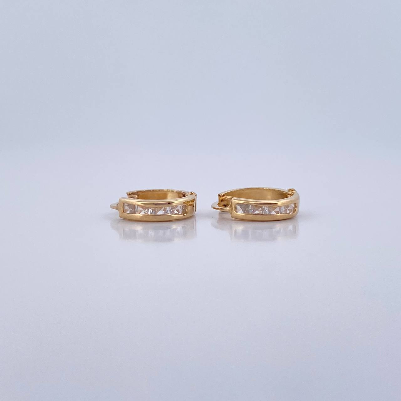 Double Track Hoop Earrings 0.9gr / 1cm / 18K Yellow Gold &