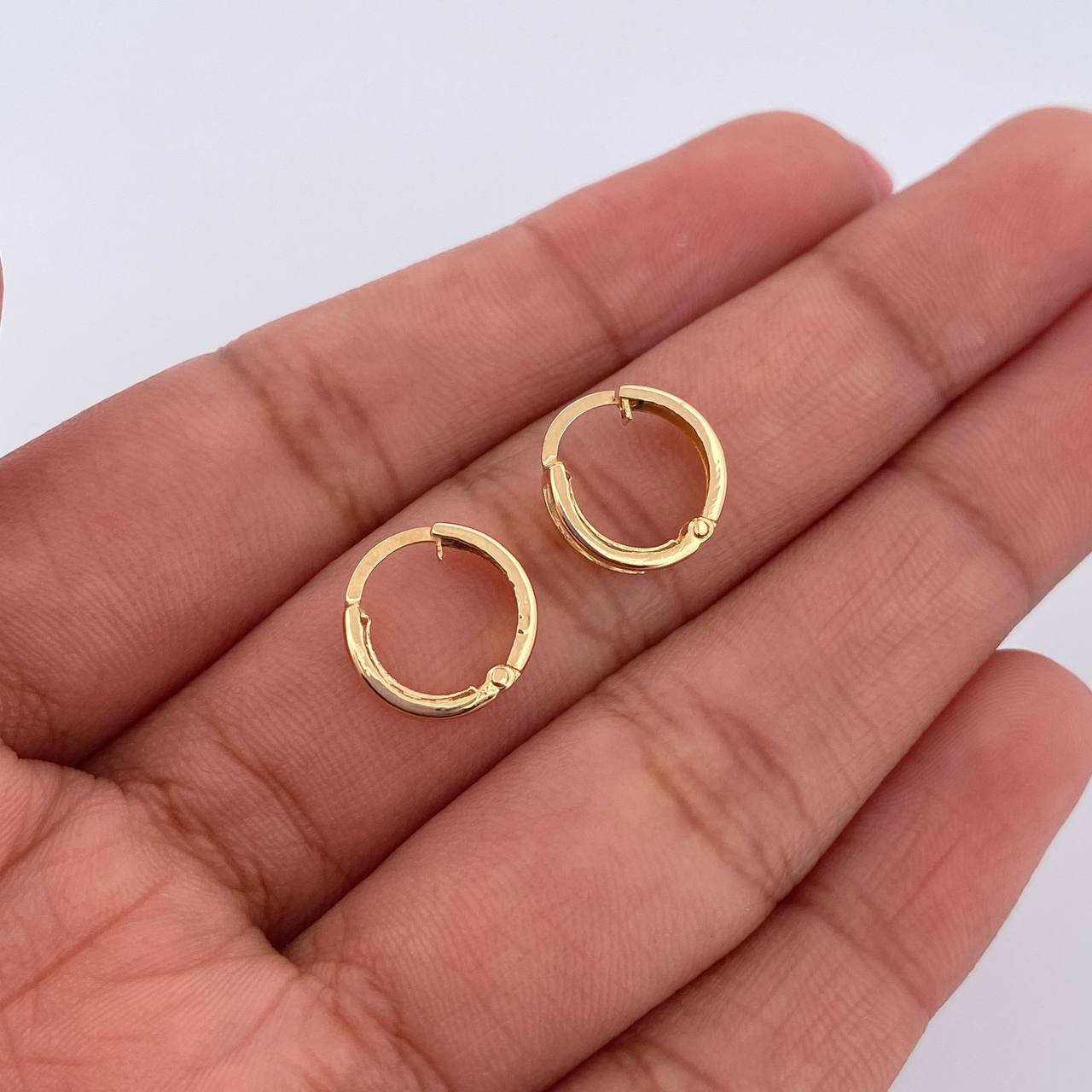 Double Track Hoop Earrings 0.9gr / 1cm / 18K Yellow Gold &