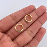 Double Track Hoop Earrings 0.8gr / 1cm / 18K Yellow Gold &