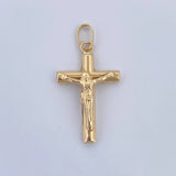 Pendant Cross Christ 0.8gr / 2.8cm / 18K Yellow Gold &