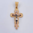 Pendant Miraculous Christ Cross of Buga 4.2gr / 4cm / Three 18K Golds &