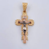 Pendant Miraculous Christ Cross of Buga 4.1gr / 3.8cm / Three 18K Golds