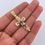 Pendant Miraculous Christ Cross of Buga 4.1gr / 3.8cm / Three 18K Golds