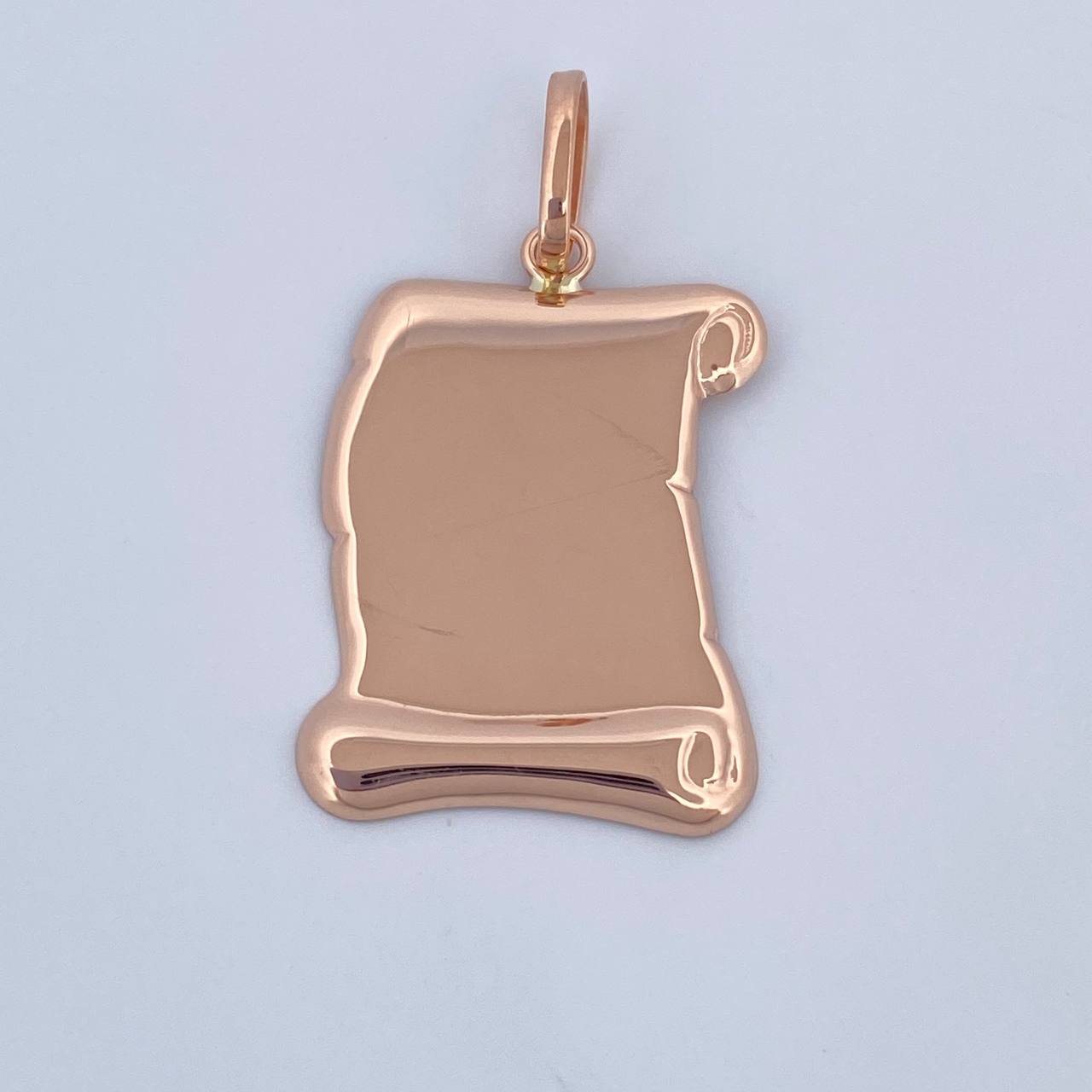 Pendant Scroll Plate 1.2gr / 3cm / 18K Rose Gold &