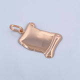 Pendant Scroll Plate 1.2gr / 3cm / 18K Rose Gold &
