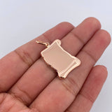 Pendant Scroll Plate 1.2gr / 3cm / 18K Rose Gold &
