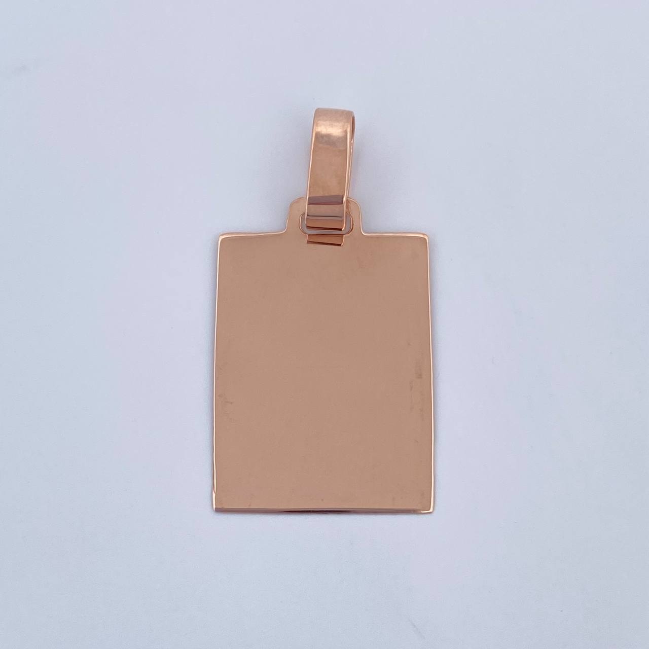 Pendant Rectangular Plate 1.1gr / 2.7cm / 18K Rose Gold &