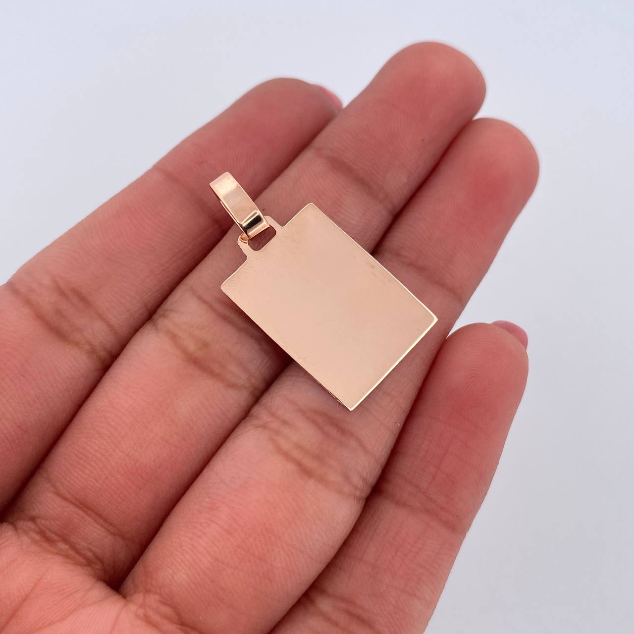 Pendant Rectangular Plate 1.1gr / 2.7cm / 18K Rose Gold &