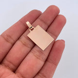 Pendant Rectangular Plate 1.15gr / 2.7cm / 18K Rose Gold &