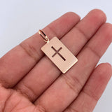 Pendant Cross Plate 0.85gr / 2.7cm / 18K Rose Gold &