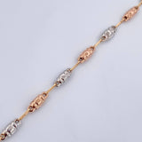 Rustic Barrel Bracelet 2.95gr / 21cm / Three 18K Golds &