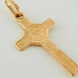 Dije Cruz Cristo San Benito 0.95gr / 1 in / Oro Amarillo 18K %