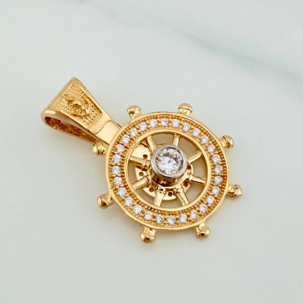 Dije Timon 3gr / 1 in / Dos Oros Amarillo Blanco 18K %