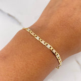 Flat Mariner Bracelet Flat 4.2gr / 19.7cm / 3mm Diamond Cut Three Golds +3 18K &