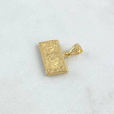 Dije Dólar 0.85gr / 1.6cm / Mate - Cargador Central Bordeado Oro Amarillo 18K