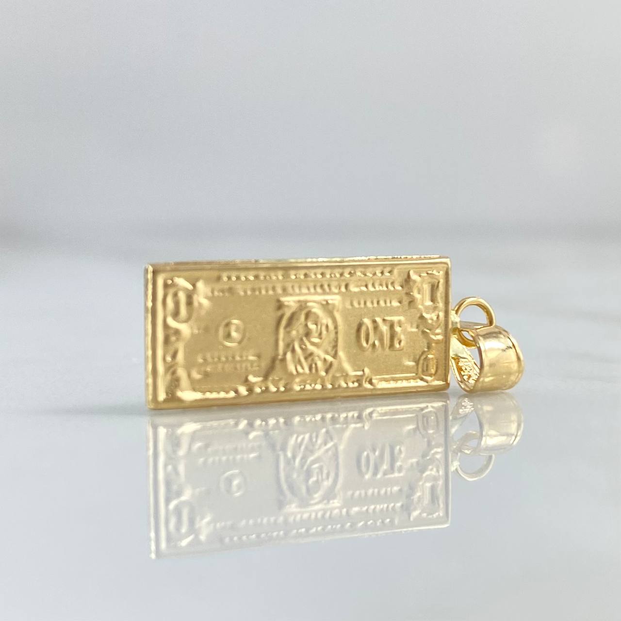 Dije Dólar 1.45gr / 3cm / Mate - Cargador Lateral Liso Oro Amarillo 18K