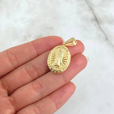 Pendant Virgin Guadalupe 1.95gr / 3.4cm / Oval Die-Cut 18K Yellow Gold
