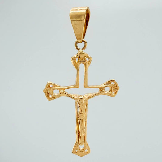 Dije Cruz Cristo 2.2gr / 1 1/2 in / Oro Amarillo 18K %