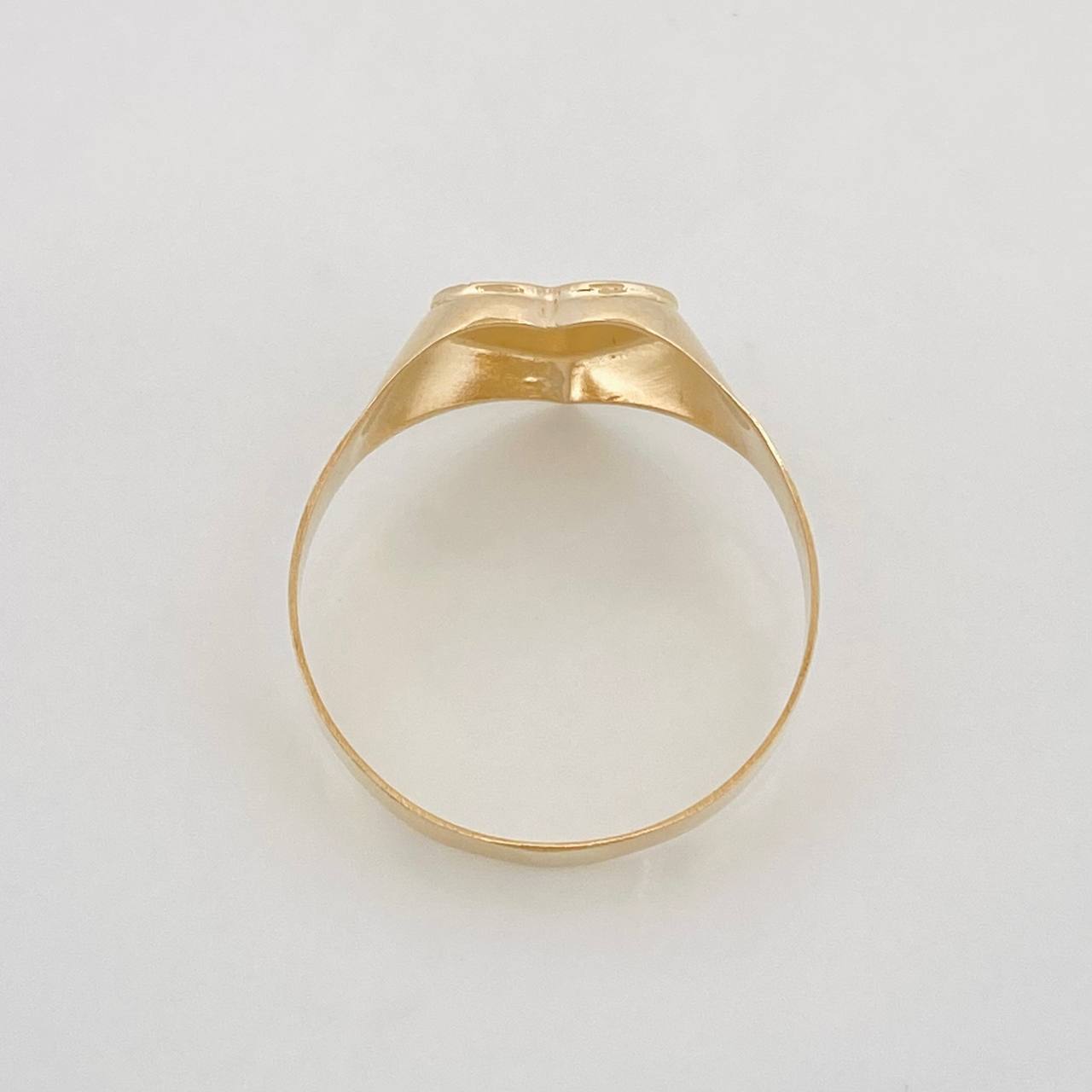 Anillo Sello Corazon 1.6g / T8 1/4 Oro Amarillo 18K