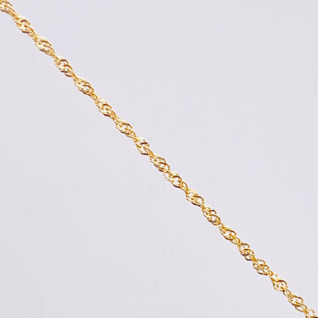 Set Cadena y Dije Singapur + Corazón 1.25gr / 19 3/4 in / 1mm Oro Amarillo 18K