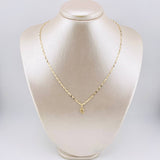 Set Cadena y Dije Flor Espejo + Ala 1.55gr / 17 3/4 in / 1.8mm Oro Amarillo 18K