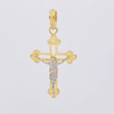 Dije Cruz silueta cristo 3.85g / 1 3/4 in Dos Oros Amarillo Blanco 18K