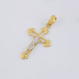 Dije Cruz silueta cristo 3.85g / 1 3/4 in Dos Oros Amarillo Blanco 18K