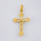 Dije Cruz silueta cristo 3.85g / 1 3/4 in Dos Oros Amarillo Blanco 18K