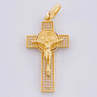 Pendant Cross Christ Saint Benedict 4.65g / 1 3/4 in Yellow Gold 18K